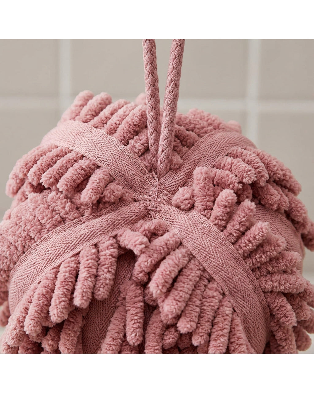 Kwdfg Chenille Loop Rosette Bath Ball Dusty Rose - Detail view