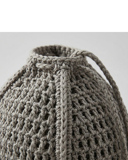 Kwdfg Crochet Hemp Cotton Hollow Wash Ball Warm Gray - Detail view