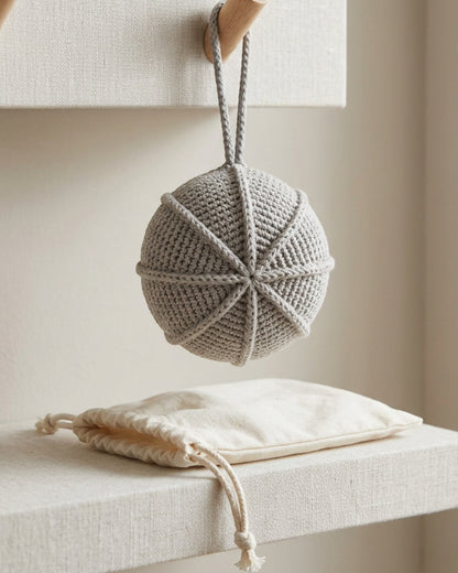 Kwdfg Crochet Hemp Cotton Hollow Wash Ball Warm Gray - Lifestyle view
